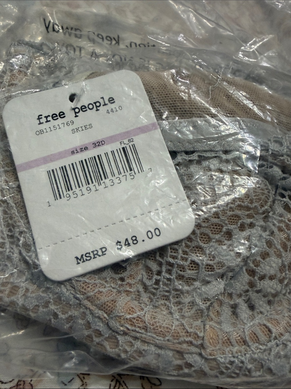 Free People Lace Bra in Light Gray and Nude - strapless or with straps NWT